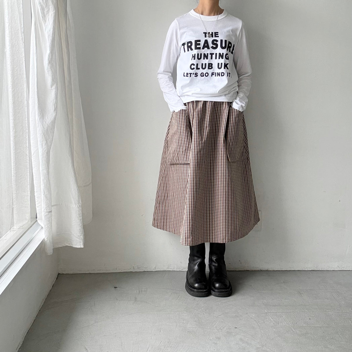 R&D.M.Co トレジャーハンティング長袖Tシャツ　ホワイト