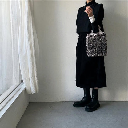 R&D.M.Co  ワイルドベリーリネンフリルトートバッグ