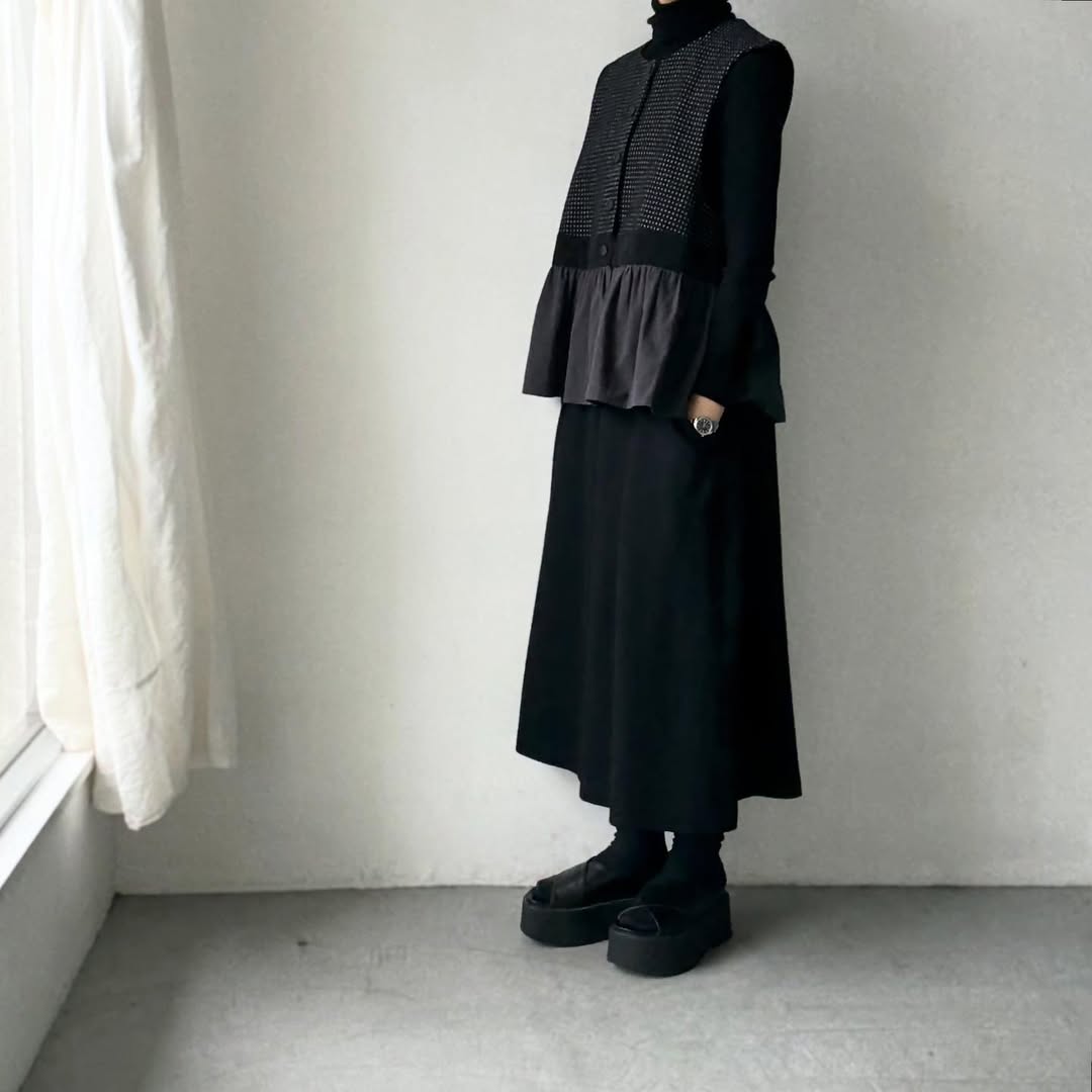 MAGALI  ピンドットツイードヴィンテージジレ