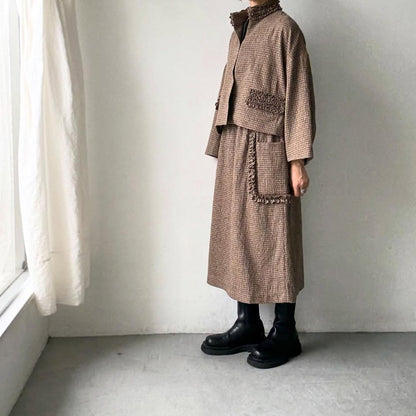 R&D.M.Co  フリルデコレーションジャケット　チェック