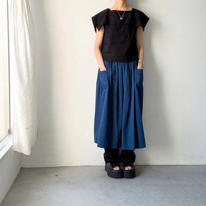 R&D.M.Co  リネンコットンピューリタンカラーブラウス