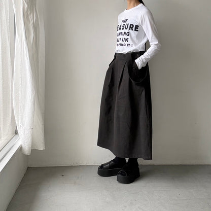 MAGALI キャンバスコットンリネンサスペンダースカート　ブラック