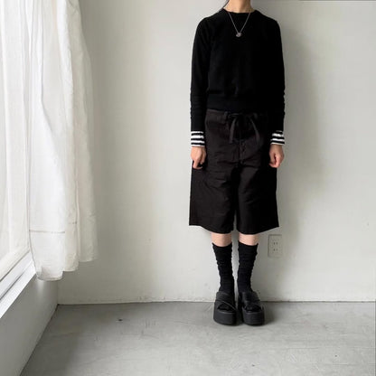 homspun  リップストップハーフパンツ　ブラック