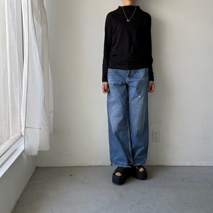 R&D.M.Co  ボトルネックTシャツ　ブラック