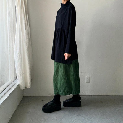 homspun 天竺ハイネックギャザープルオーバー