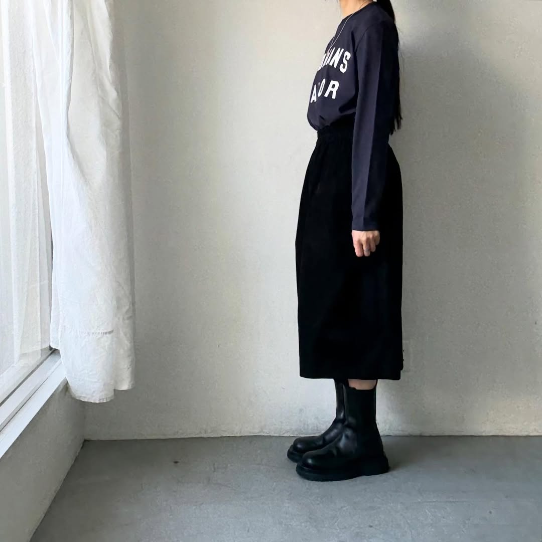 OLDMANS TAILOR OMTラバープリント長袖Tシャツ　ネイビー