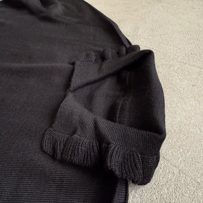 cion  ウールフリルカラーポロニット　ブラック