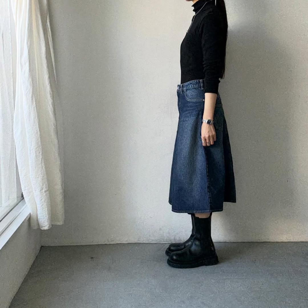 R&D.M.Co  デニムフリーフェイシングスカート