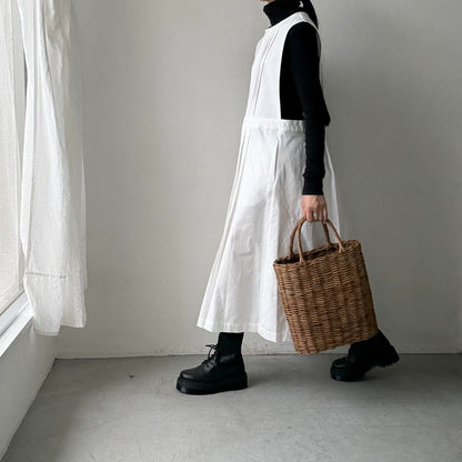 atelier d'antan ×blanc  kobell コットンエプロンドレス　ホワイト