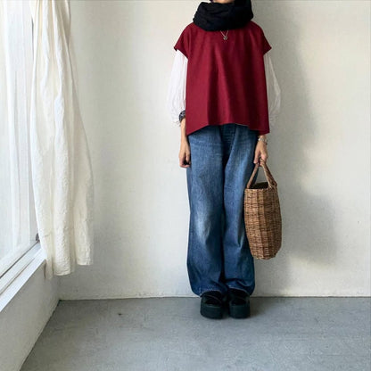 Linenya  ウール混ベスト　レッド