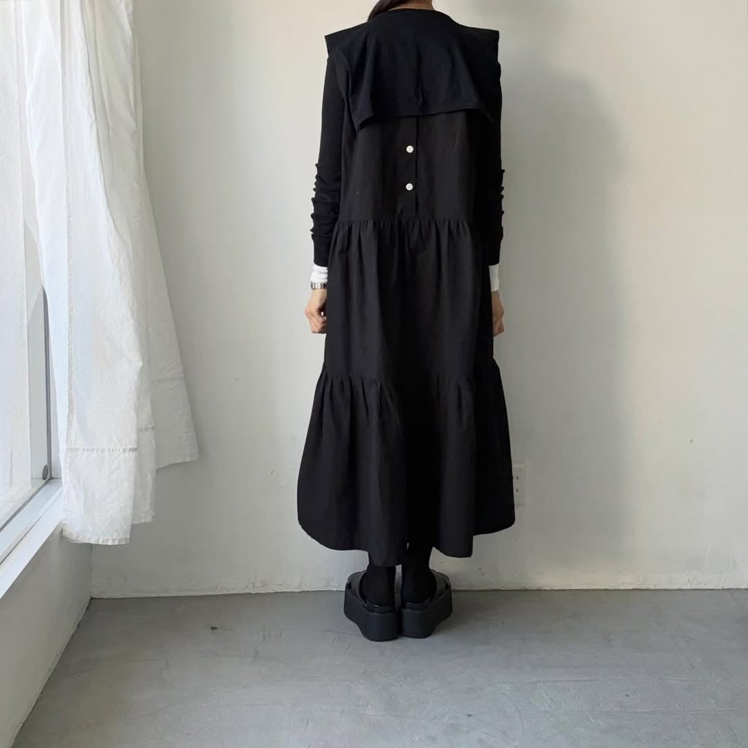 homspun  天竺スクエア付け襟　ブラック