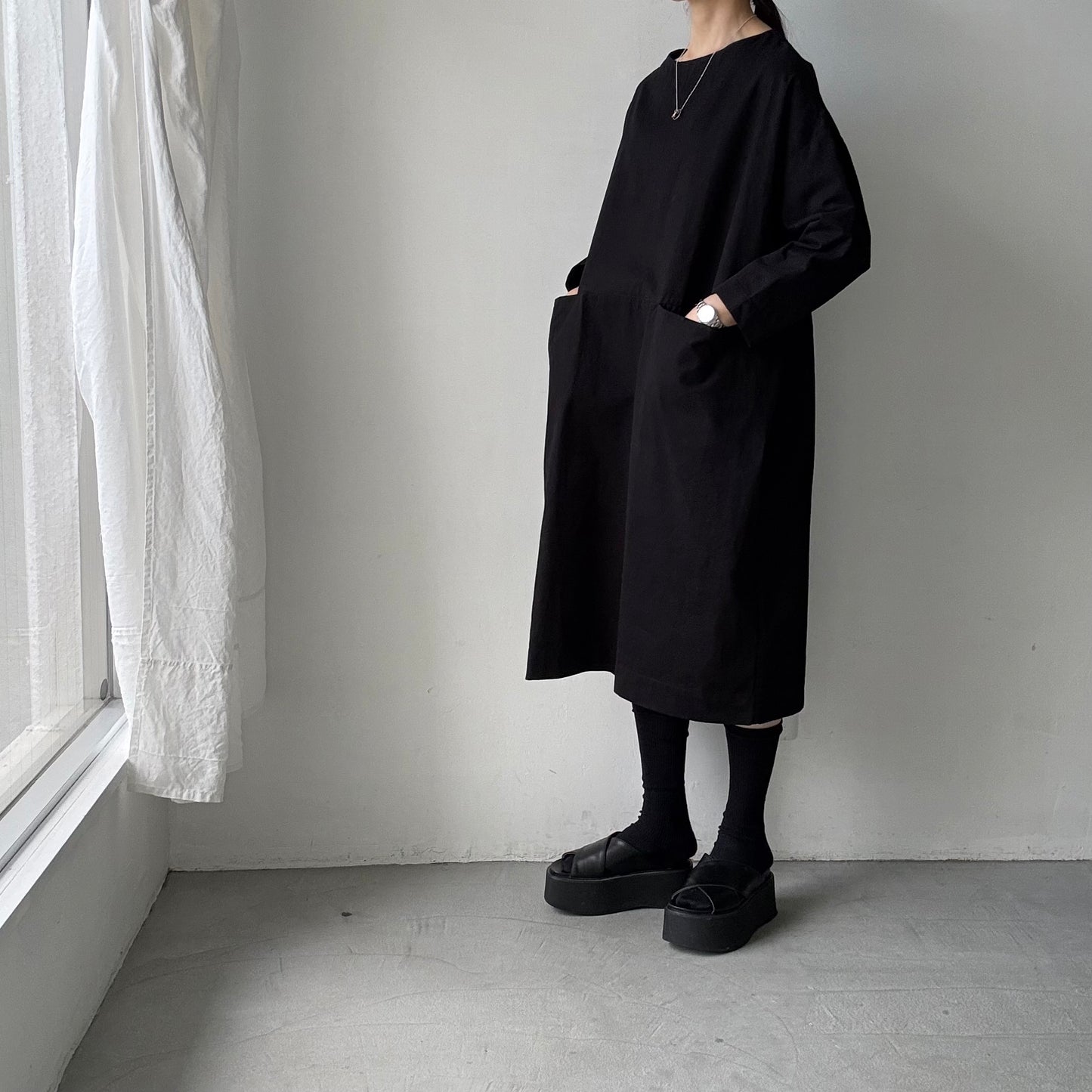 jujudhau デッドストックコットンイージードレス