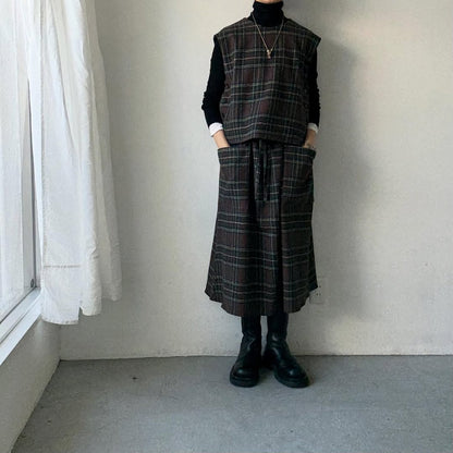R&D.M.Co ウールタータンチェックストリングスカート