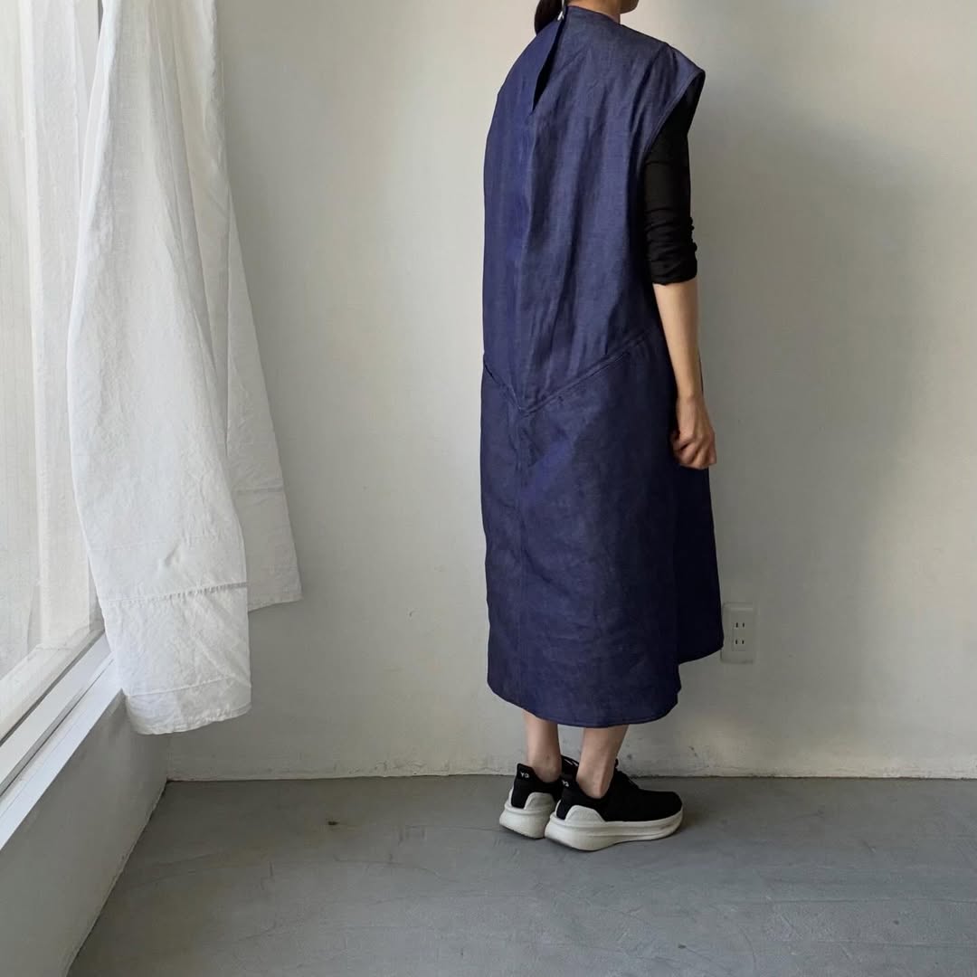 R&D.M.Co コットンデニムハンチドバックドレス