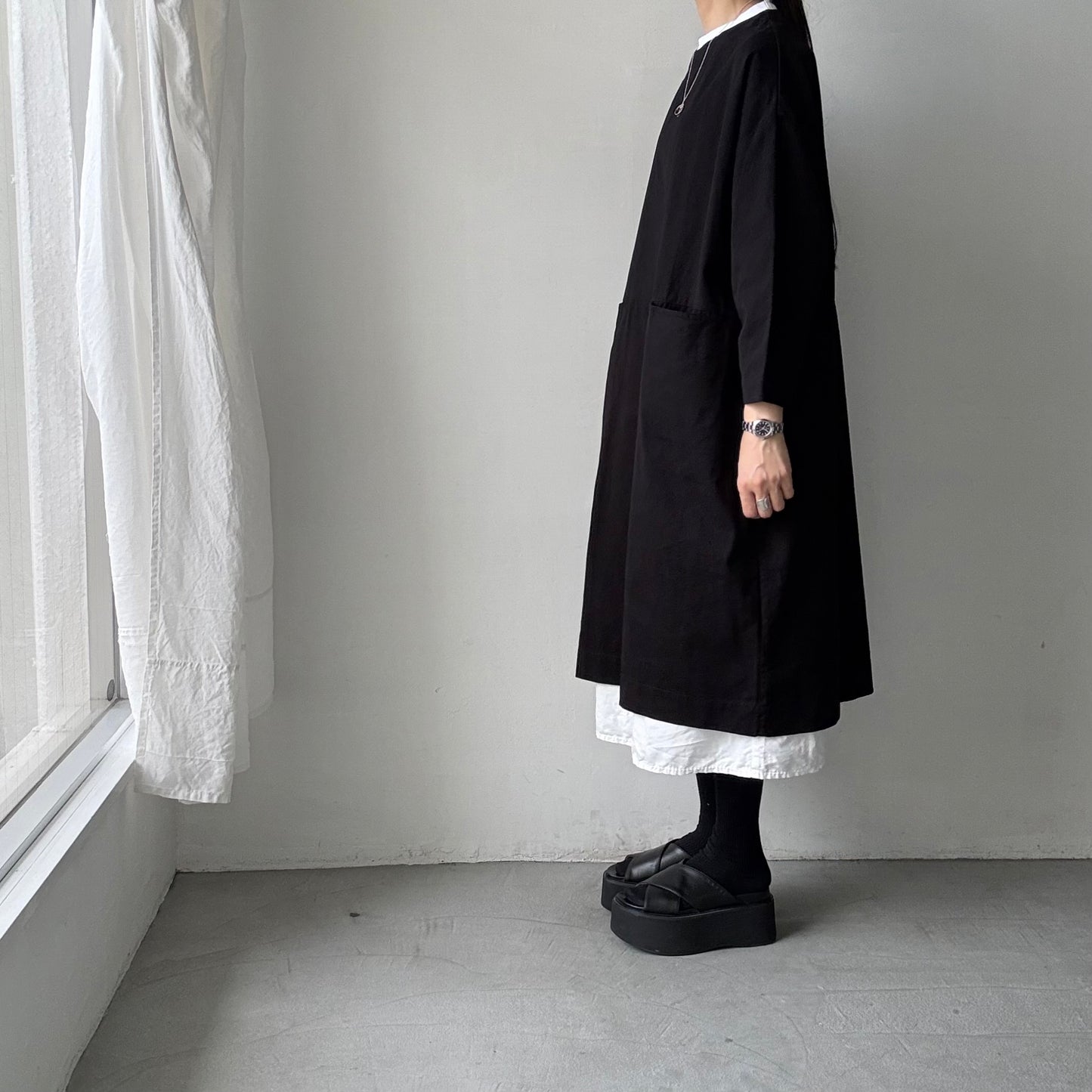 jujudhau デッドストックコットンイージードレス