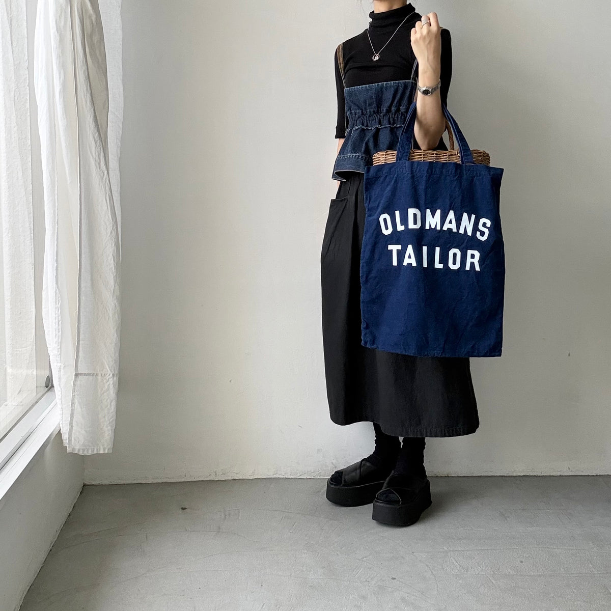 OLDMANS TAILOR  OMTプリントコーデュロイトートバッグ