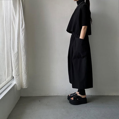 TENNE HANDCRAFTED MODERN ビッグポケットキュロット　ブラック