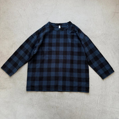 homspun ブロックチェックルームウェアセット　ネイビー×ブラック