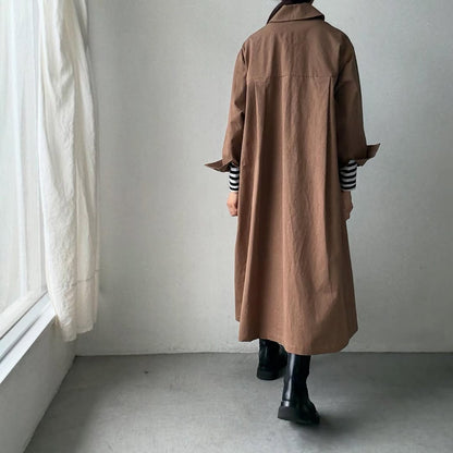 atelier d'antan Girardコットンコートワンピース　カーキ