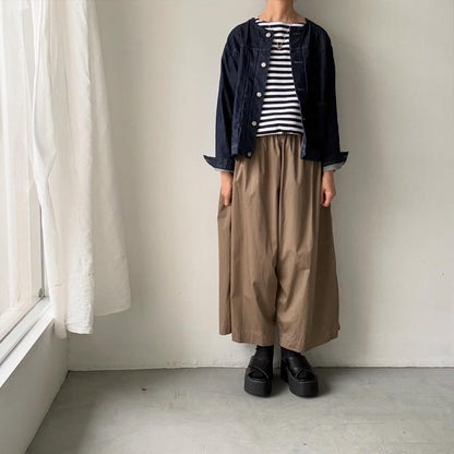 homspun  天竺ボーダー半袖プルオーバー　ホワイト×ブラック