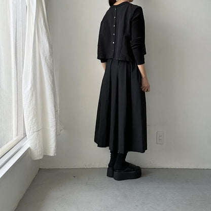 Linenya  コットンタックスカート　ブラック