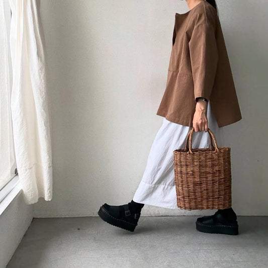 atelier d'antan Bouvetコットンプルオーバー　カーキ