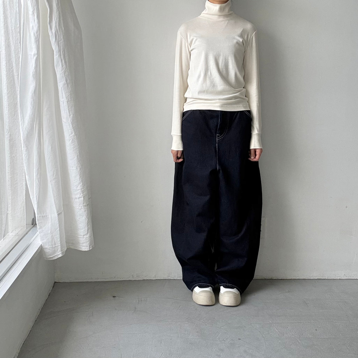 MAGALI コットンウールハイネックカットソー　アイボリー