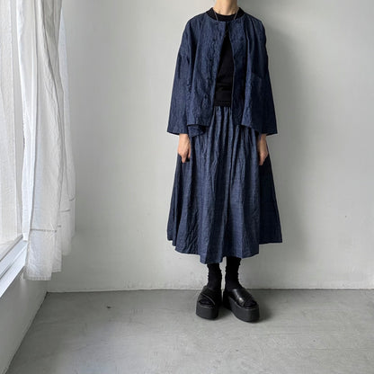 jujudhau デッドストックデニムダブルボタンシャツ
