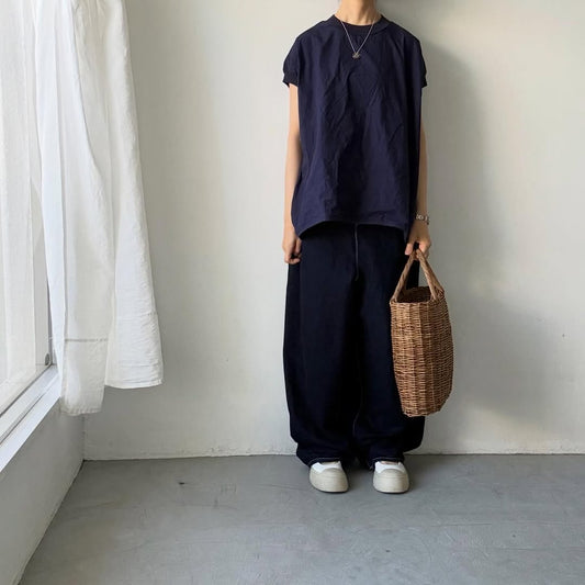 homspun コンパクトウェザーノースリーブ　ネイビー