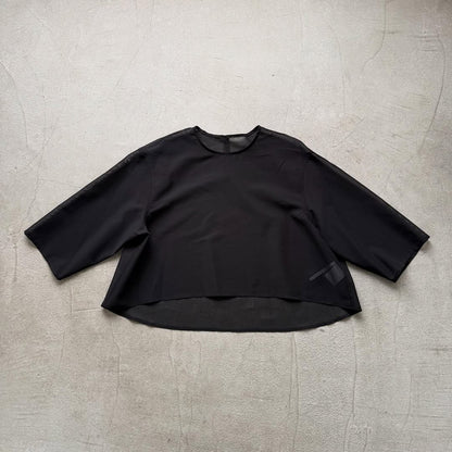 TENNE HANDCRAFTED MODERN 7分袖クルーネックオーガンジープルオーバー