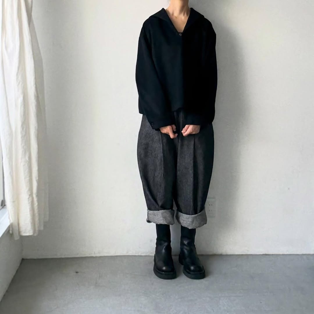 MAGALI コットンリネンデニムマリンパンツ