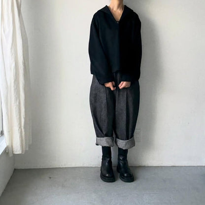 MAGALI コットンリネンデニムマリンパンツ