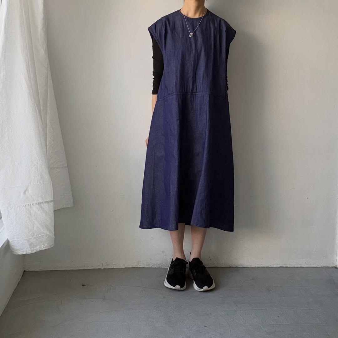 R&D.M.Co コットンデニムハンチドバックドレス