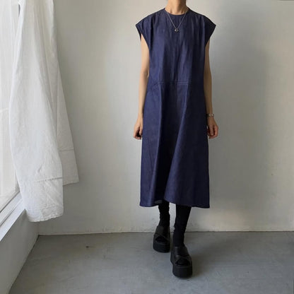 R&D.M.Co コットンデニムハンチドバックドレス