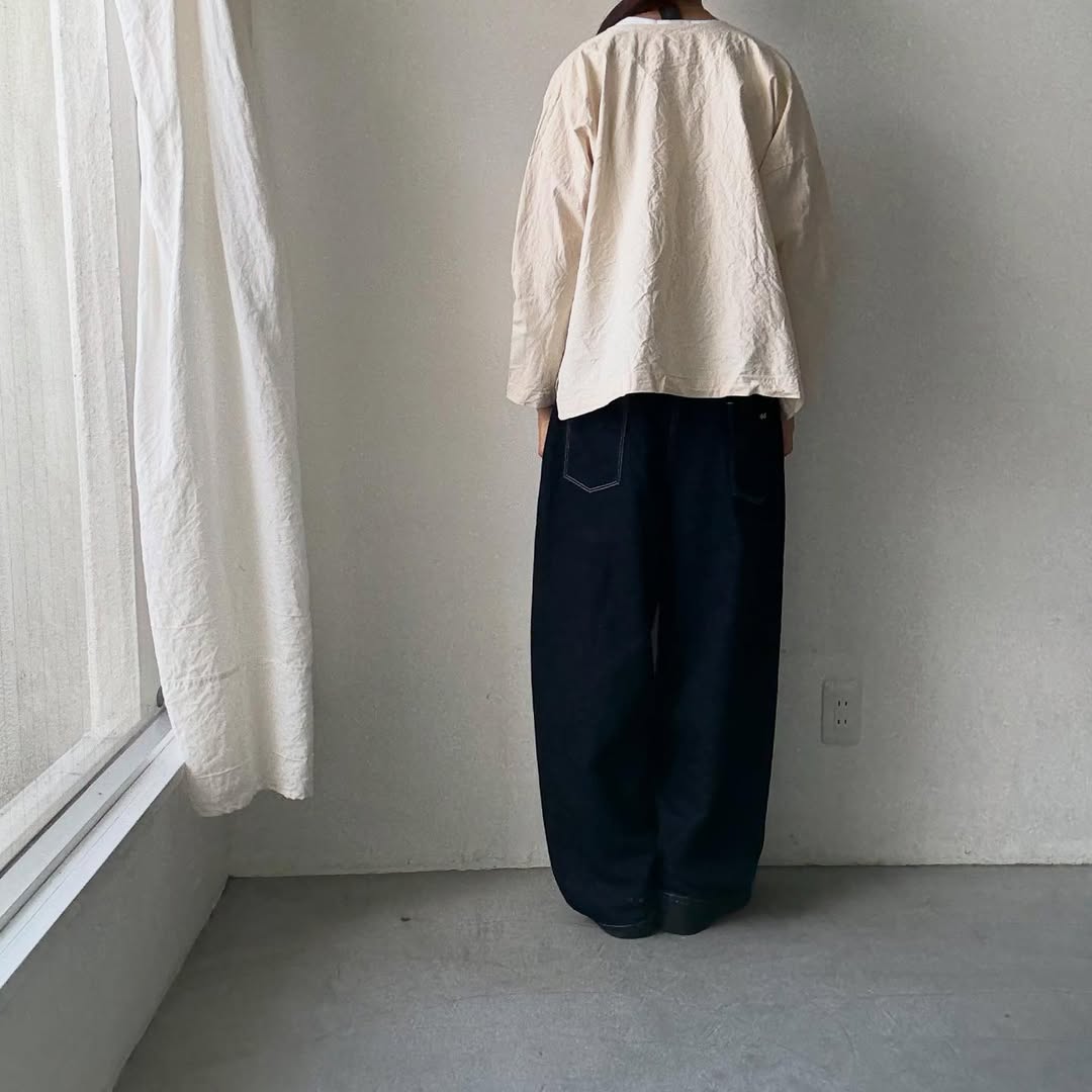 jujudhau コットンダブルボタンシャツ