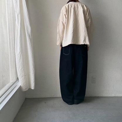 jujudhau コットンダブルボタンシャツ