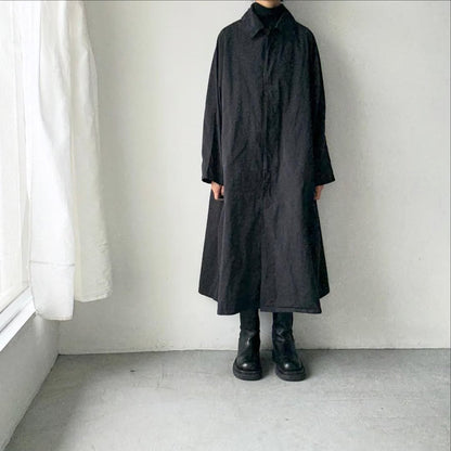 R&D.M.Co ガーメントダイステンカラーコート　ブラック