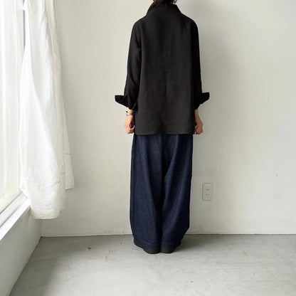 atelier naruse  リネンモックネックブラウス