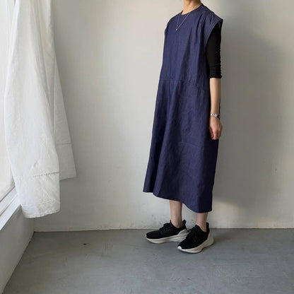 R&D.M.Co コットンデニムハンチドバックドレス