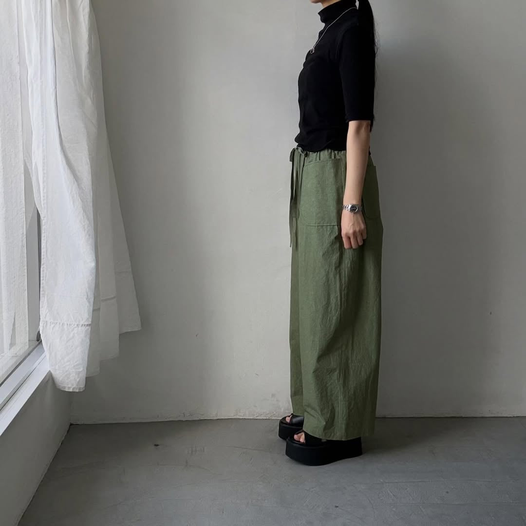 MAGALI コットンリネンファナージュロングパンツ