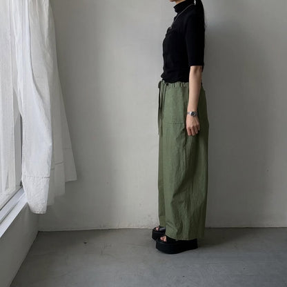 MAGALI コットンリネンファナージュロングパンツ