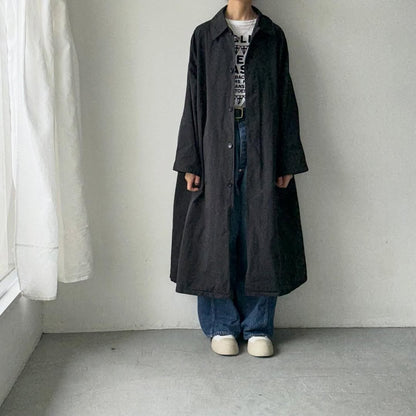 R&D.M.Co ガーメントダイステンカラーコート　ブラック