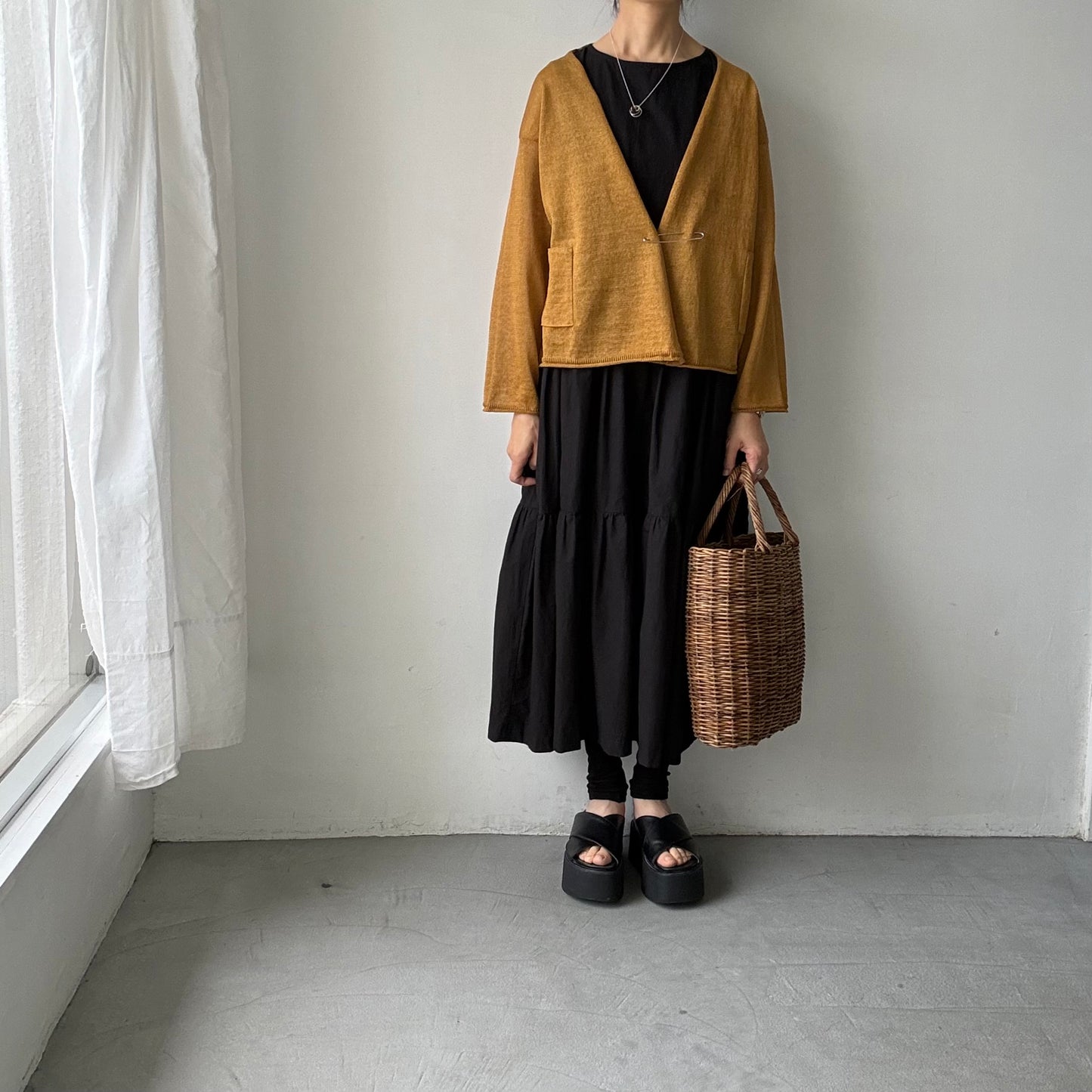 atelier d'antan  Paulet リネンニットカーディガン　マスタード