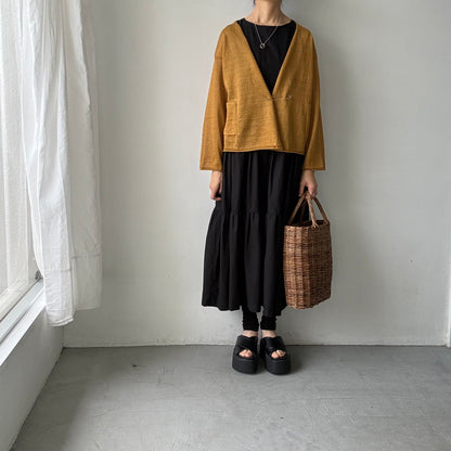 atelier d'antan  Paulet リネンニットカーディガン　マスタード