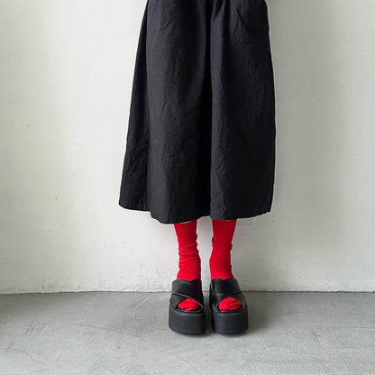 atelier naruse  リネン天竺ミドルソックス　レッド