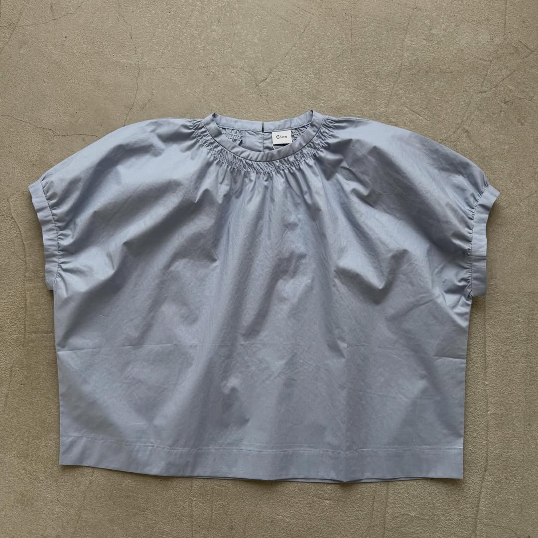 🟡週末入荷分予約受付中🟡cion  コットンシャーリングブラウス　サックスブルー