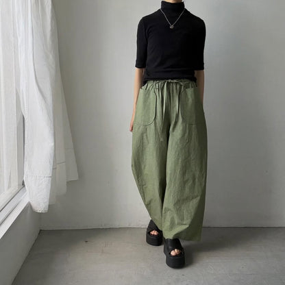 MAGALI コットンリネンファナージュロングパンツ