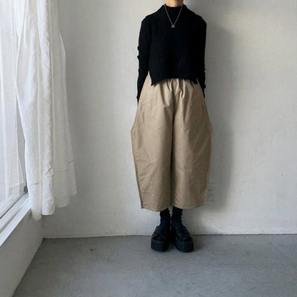 ゴーシュ  オーガニックダックコットンストレートラインパンツ　ベージュ