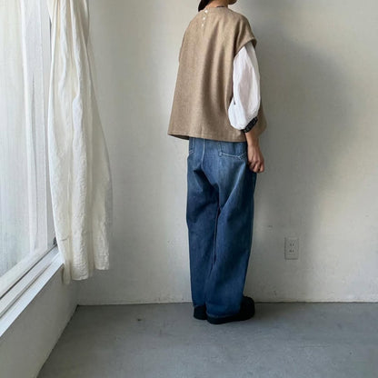 Linenya  ウール混ベスト　ベージュ