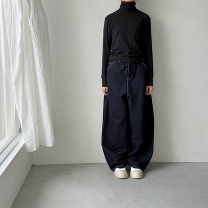 MAGALI コットンウールハイネックカットソー　ブラック